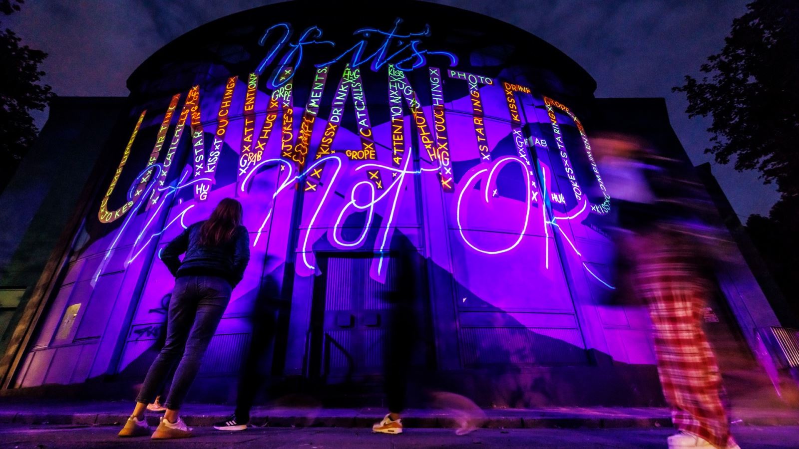Bristol Nights unveils UV murals to shine a light on zero harassment of women
